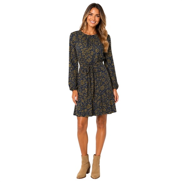Boden Dresses & Skirts - NWT Boden D0425 Navy Olive Green Floral Long Sleeve Mini Dress Sz 6R